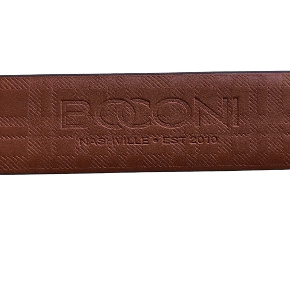 Boconi Mens Leather Belt Dark Brown 34 - Picture 8 of 12